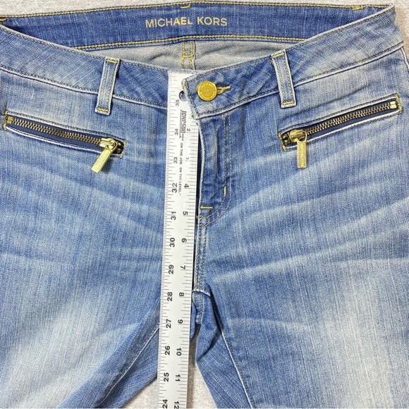 Michael Kors Jeans Womens 4 Blue Izzy Skinny Low Rise Zip Pocket Stretch Denim - Picture 16 of 16